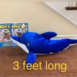 3 feet long GIANT Whale and 2 coral reef decal books